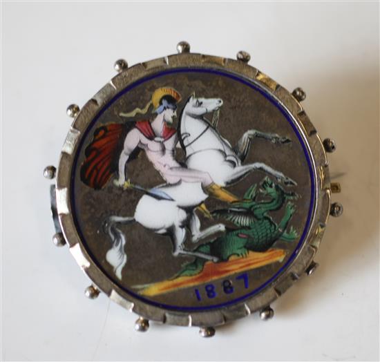 Victorian enamel faced coin